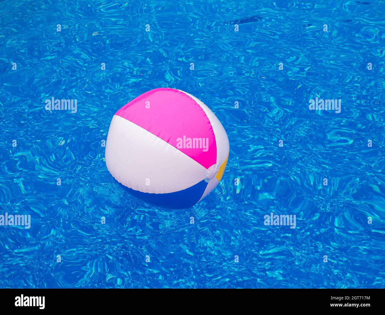 Inflatable Ball Floats On The Surface Of The Water Stock Photo Alamy