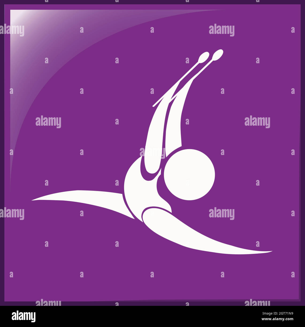 Sport icon for gymnastics with sticks Stock Vector