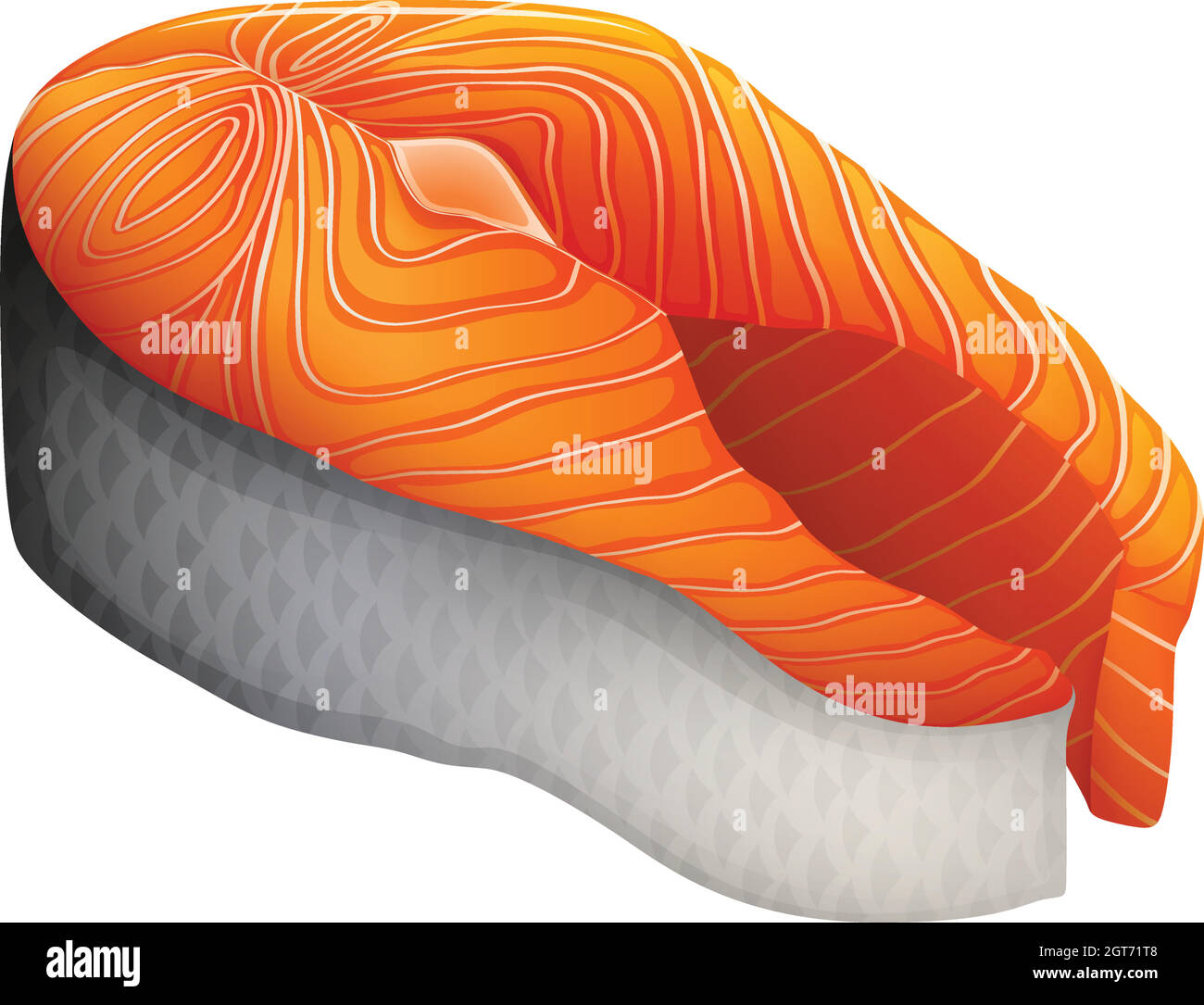 Raw salmon piece on Stock Vector Images - Alamy