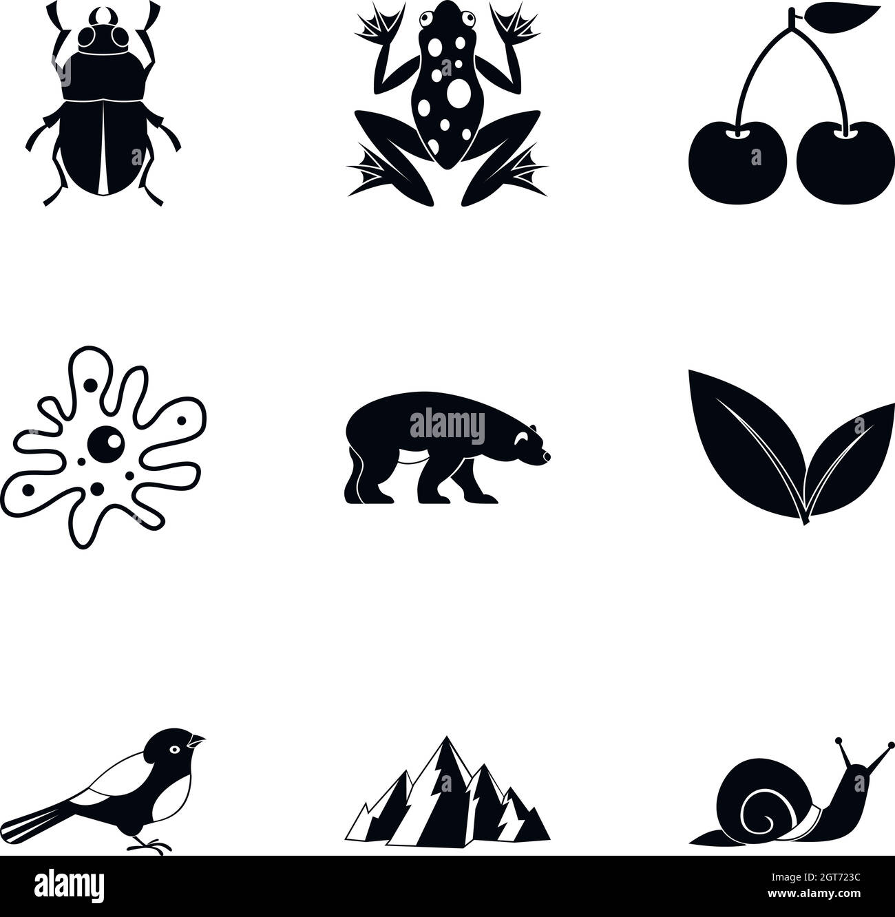Flora icons set, simple style Stock Vector