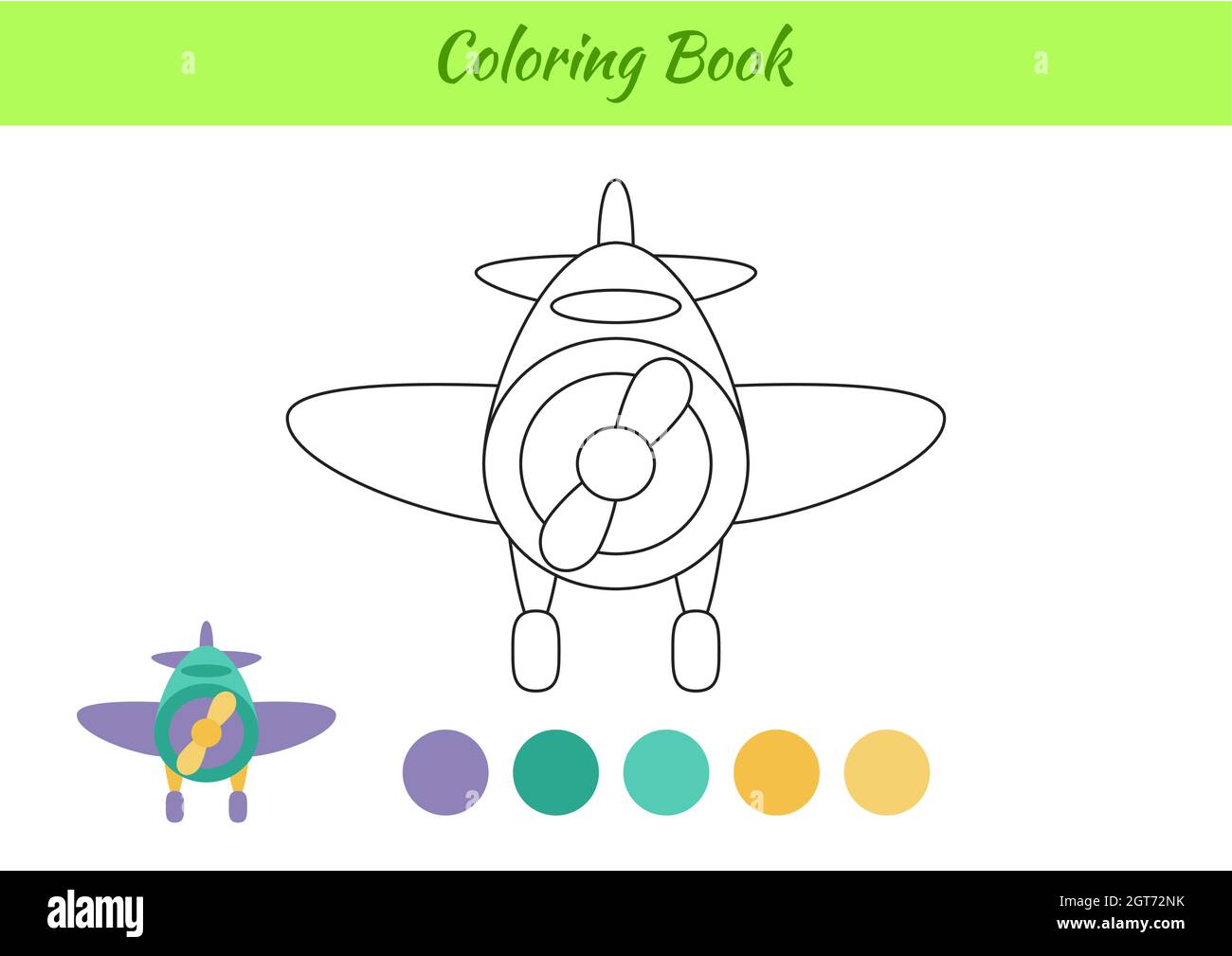 Coloring book airplane for children. Educational activity page for ...