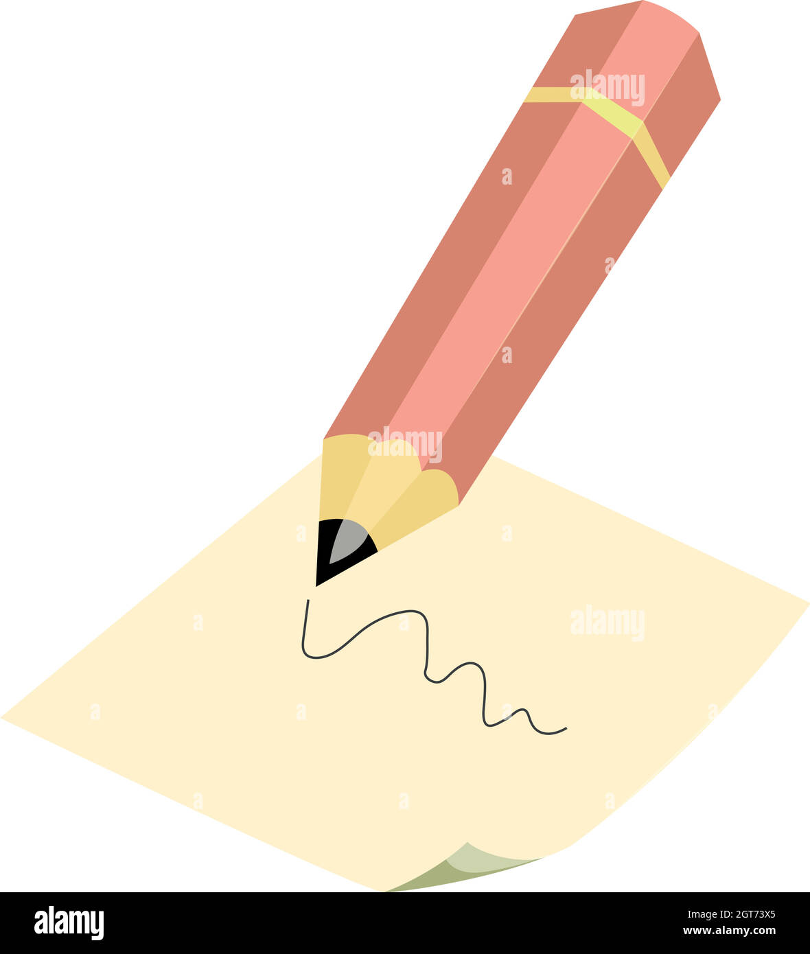 Pencil icon, cartoon style Stock Vector