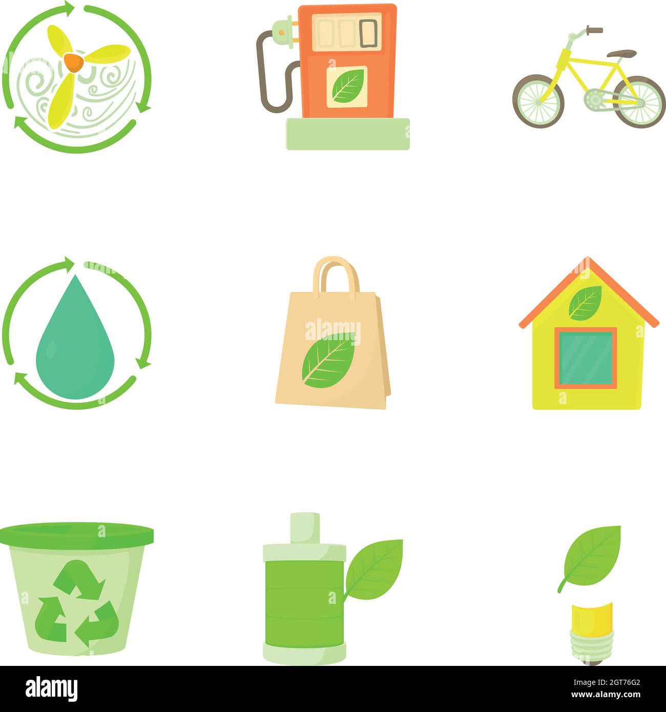 Ecology icons set, cartoon style Stock Vector Image & Art - Alamy
