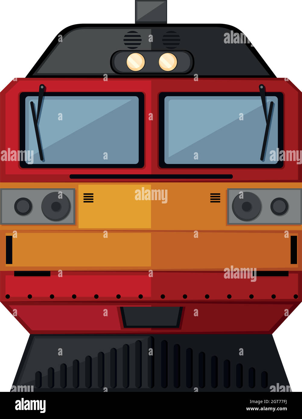 Train design in red and yellow color Stock Vector