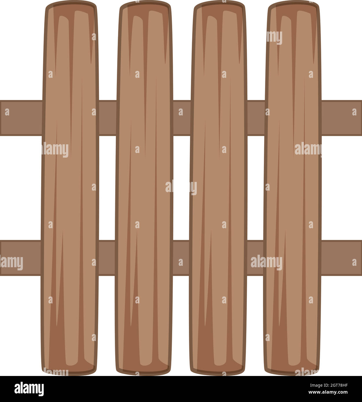 Wooden fence icon, cartoon style Stock Vector
