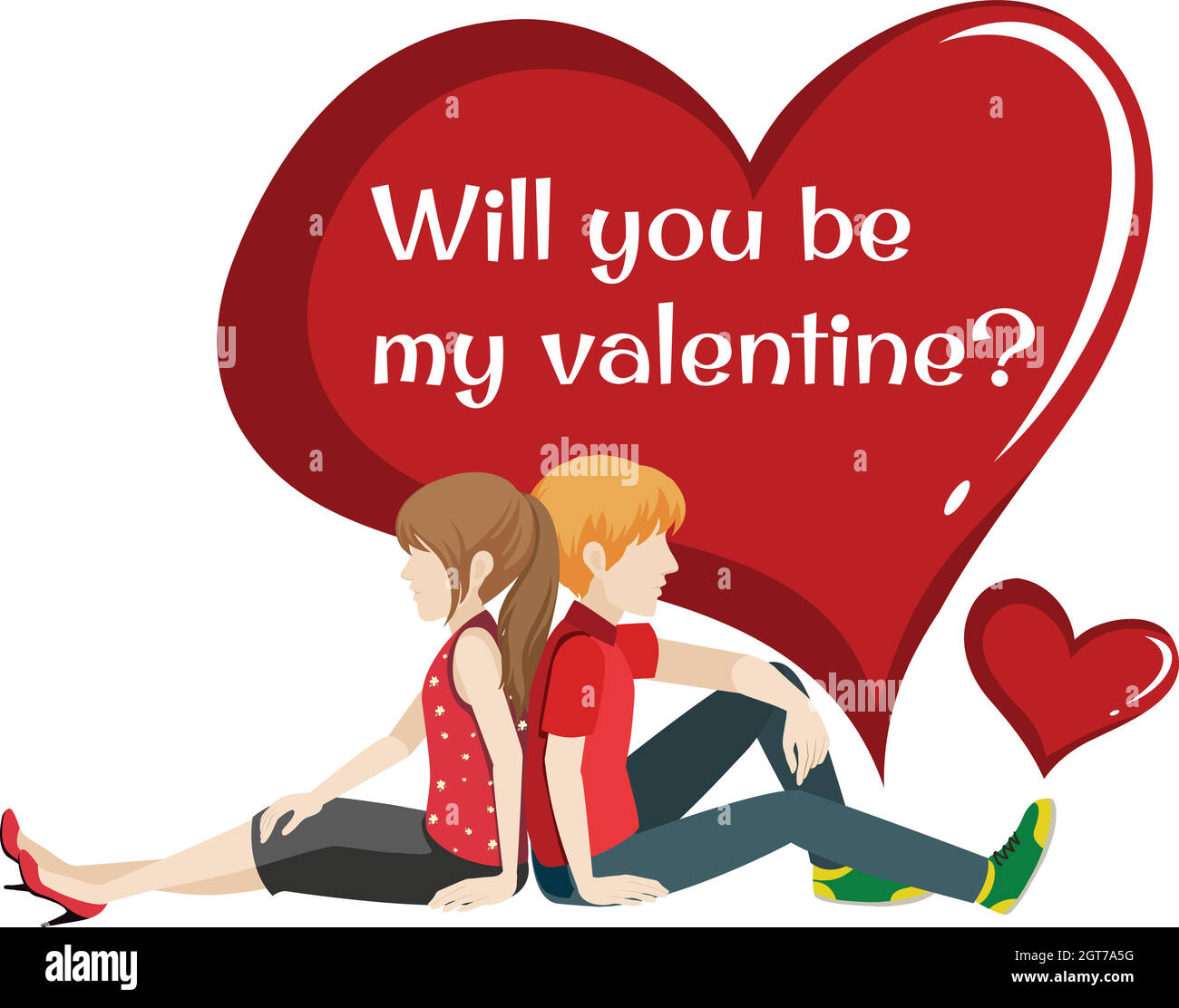 A couple dating for valentines Stock Vector