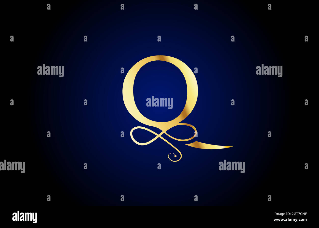 golden Q elegant monogram alphabet letter icon logo design. Vintage ...