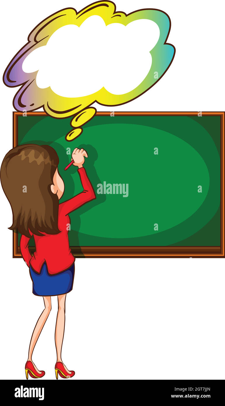 A teacher writing at the board with an empty thought Stock Vector Image &  Art - Alamy