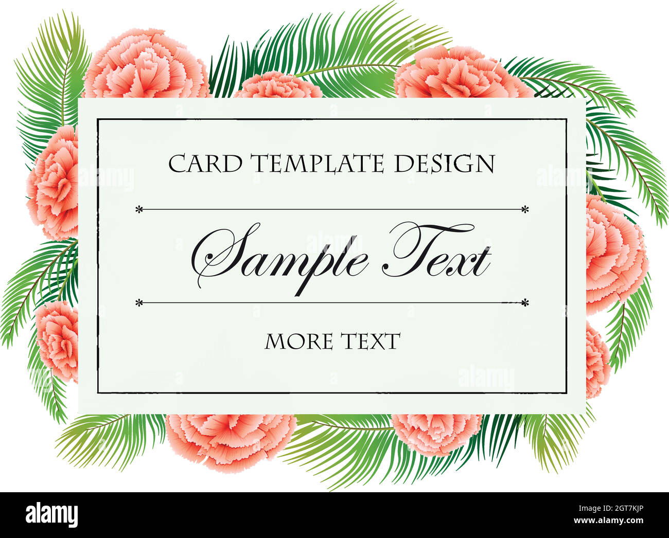 Card template with pink carnation flowers Stock Vector Image & Art Alamy