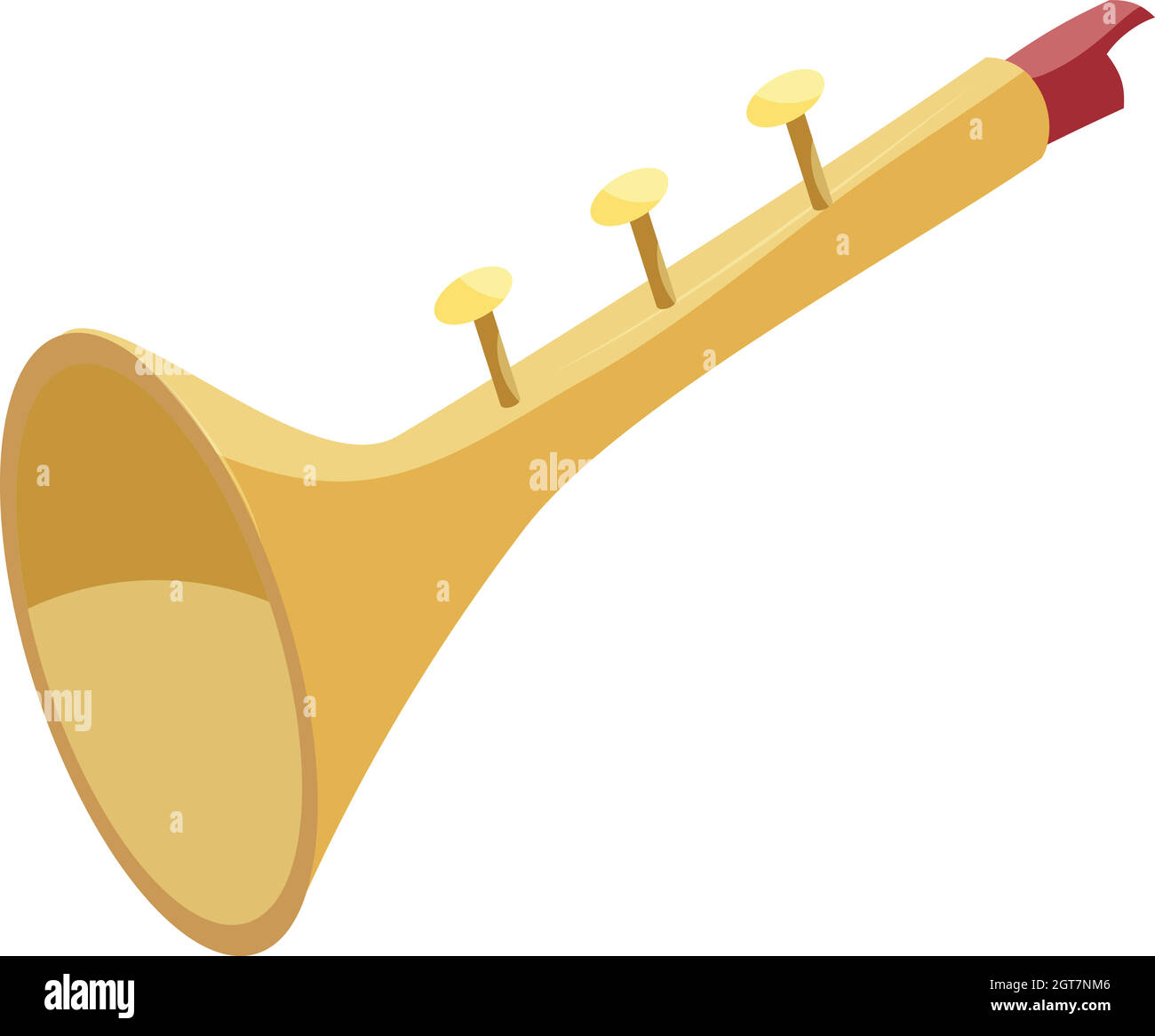 Toy trumpet icon, cartoon style Stock Vector