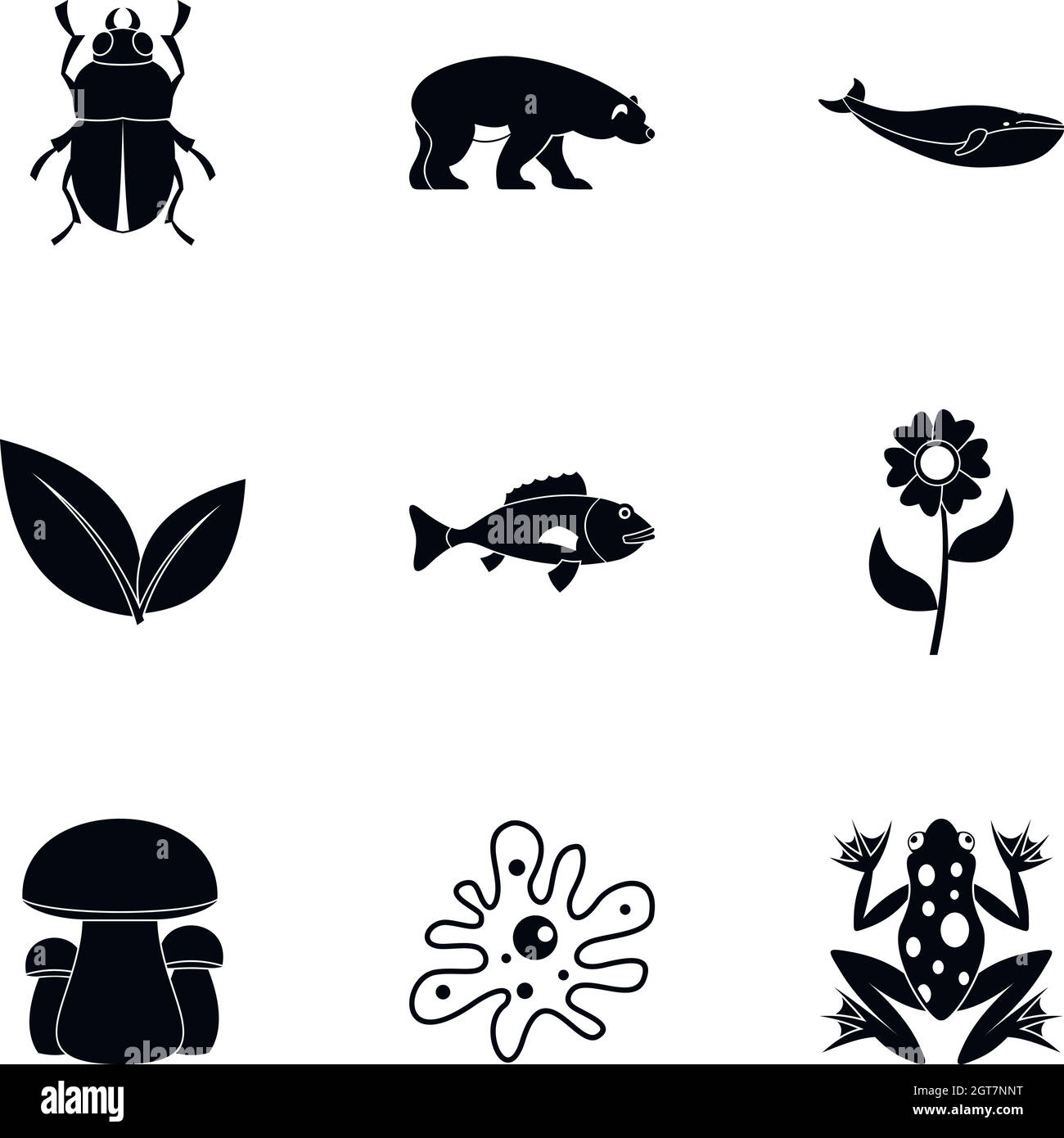 Beautiful nature icons set, simple style Stock Vector