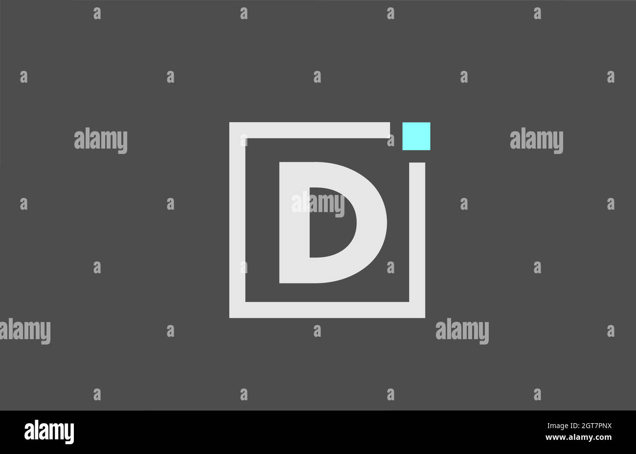 grey D alphabet letter icon logo. Square design for company and ...