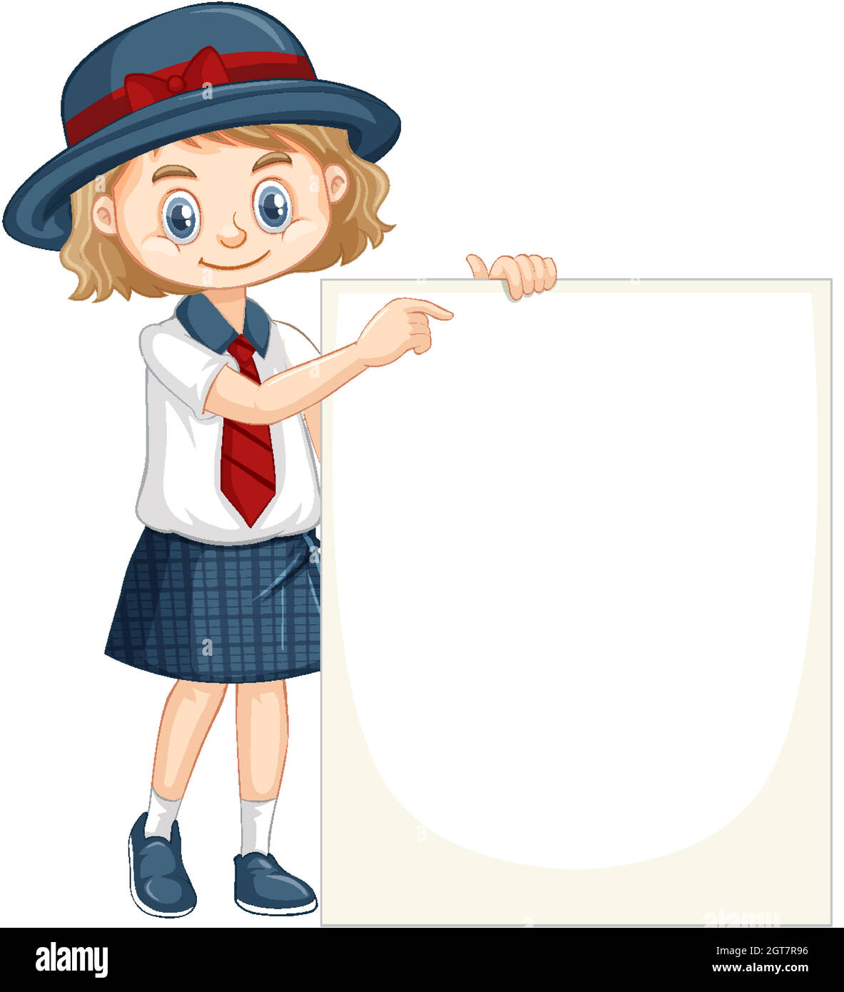 One happy girl with blank sign Stock Vector Image & Art - Alamy
