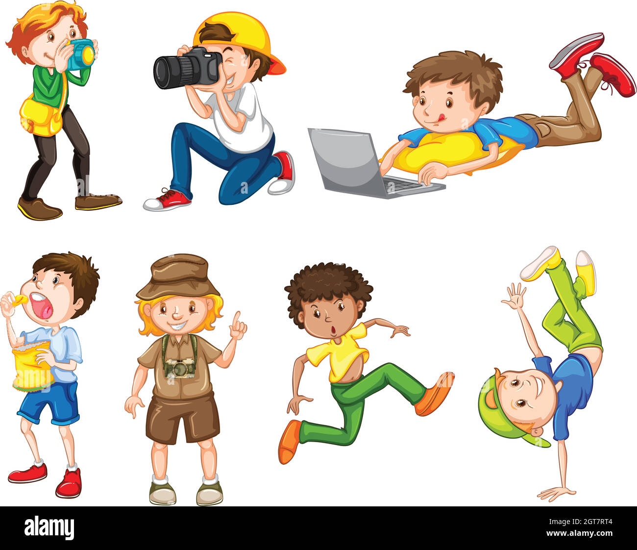 Set of different boys Stock Vector