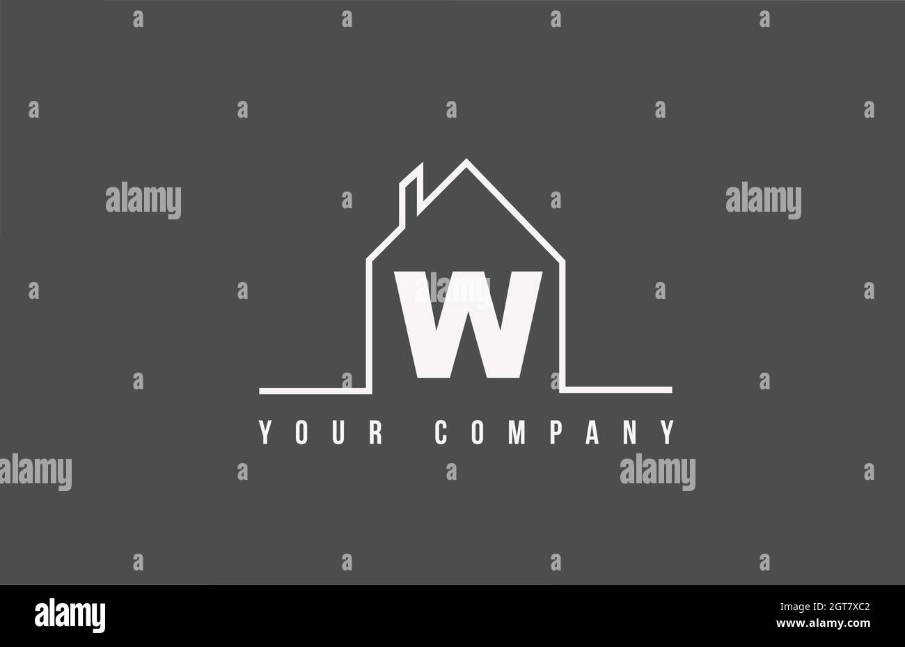 W alphabet letter icon logo of a home. Real estate house design for ...