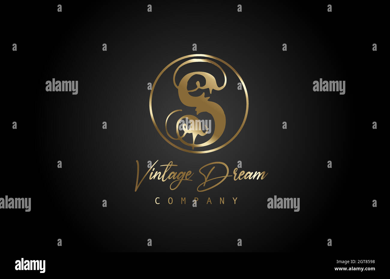 S gold golden alphabet letter icon logo. Vintage design concept for ...