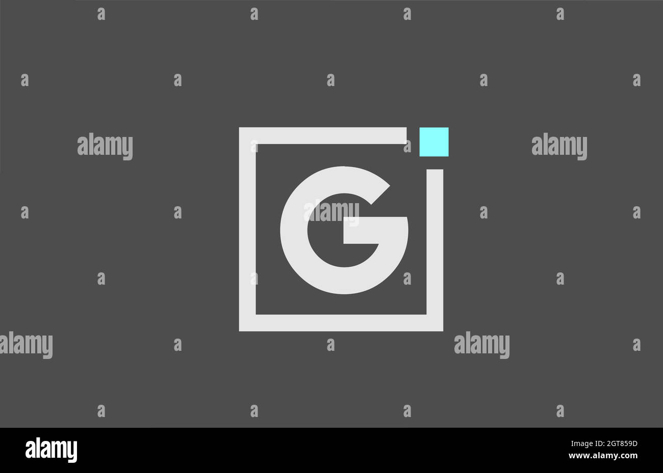 grey G alphabet letter icon logo. Square design for company and ...