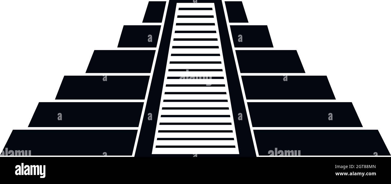 Ziggurat in Chichen Itza icon, simple style Stock Vector