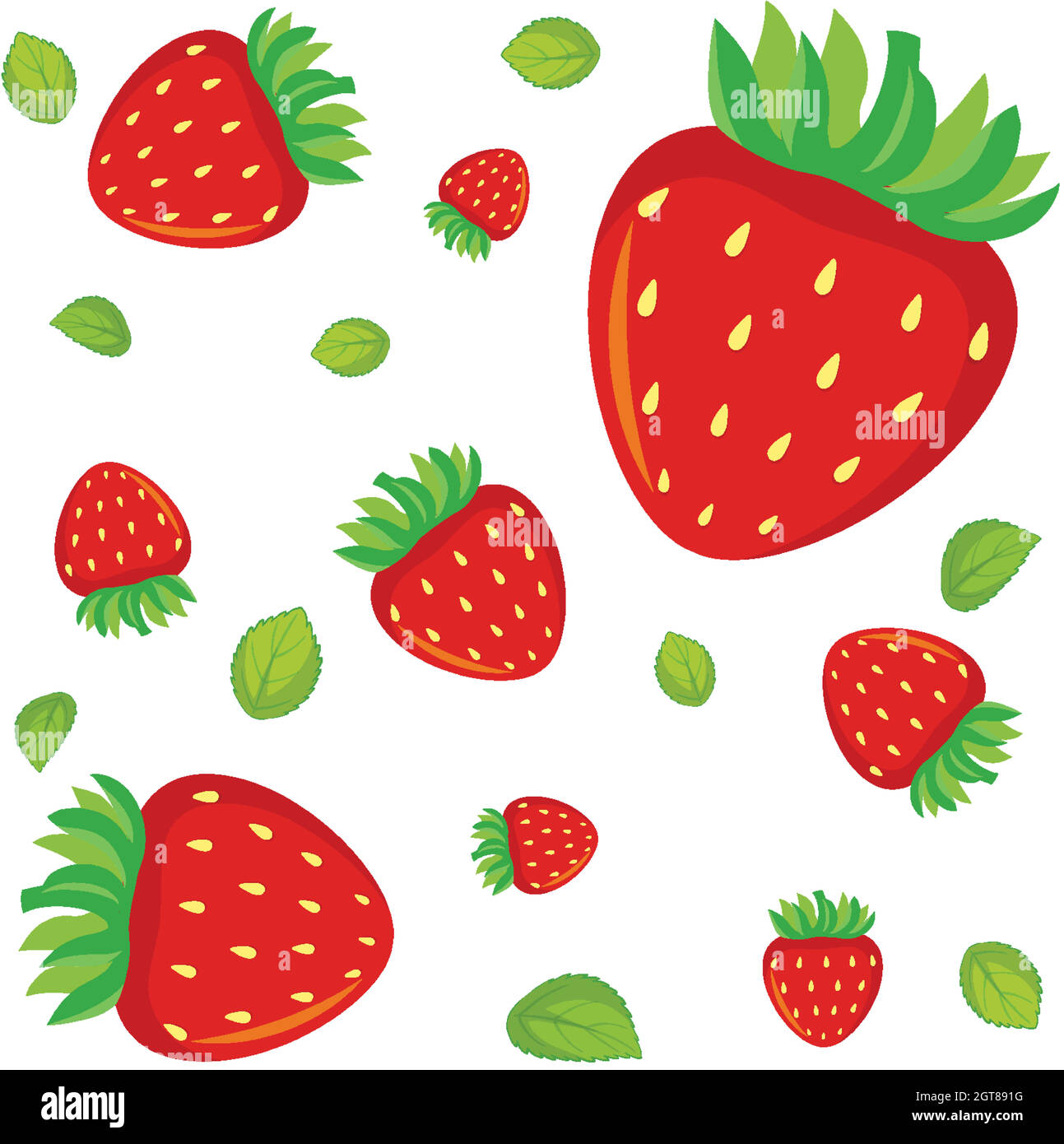 Seamless background design with red strawberry Stock Vector Image & Art