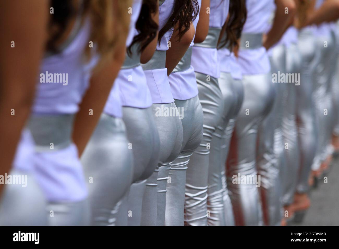 Midsection Of Women In Sports Clothing Stock Photo