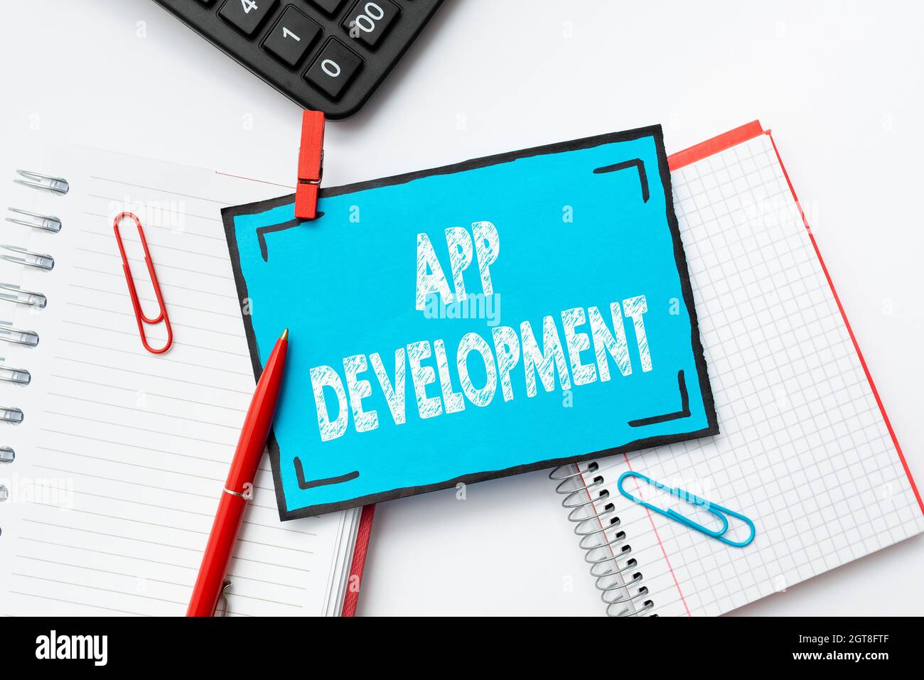 Text caption presenting App Development. Word Written on Development services for awesome mobile and web experiences Colorful Perpective Positive Stock Photo