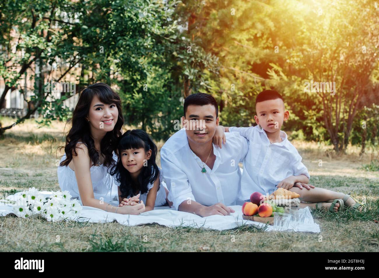 Asian family picnic park hi-res stock photography and images - Alamy