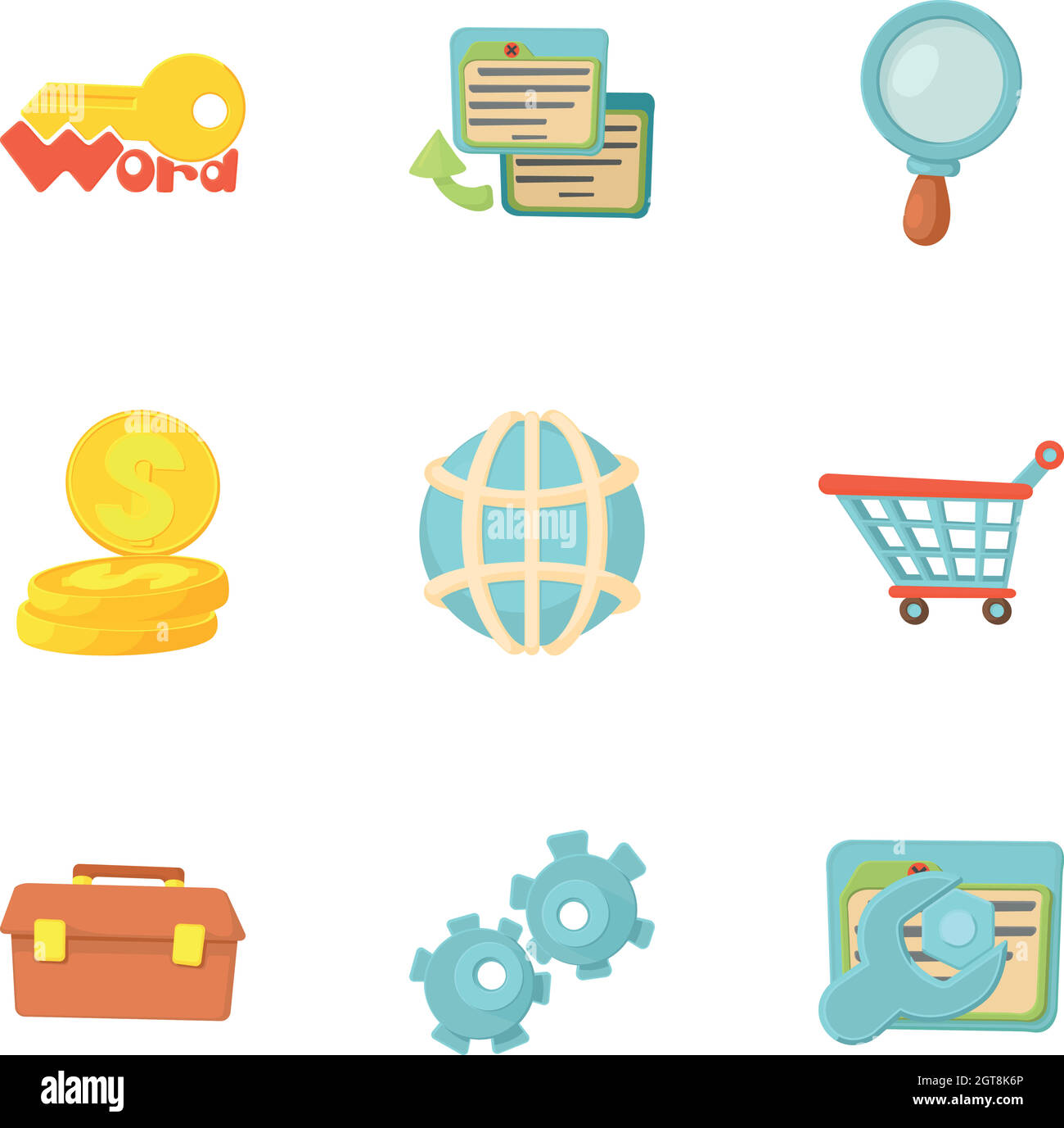 SEO icons set, cartoon style Stock Vector Image & Art - Alamy