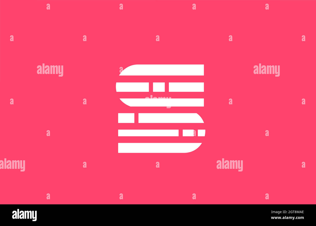 pink letter S logo alphabet icon with line block. Creative design for business and company Stock Vector
