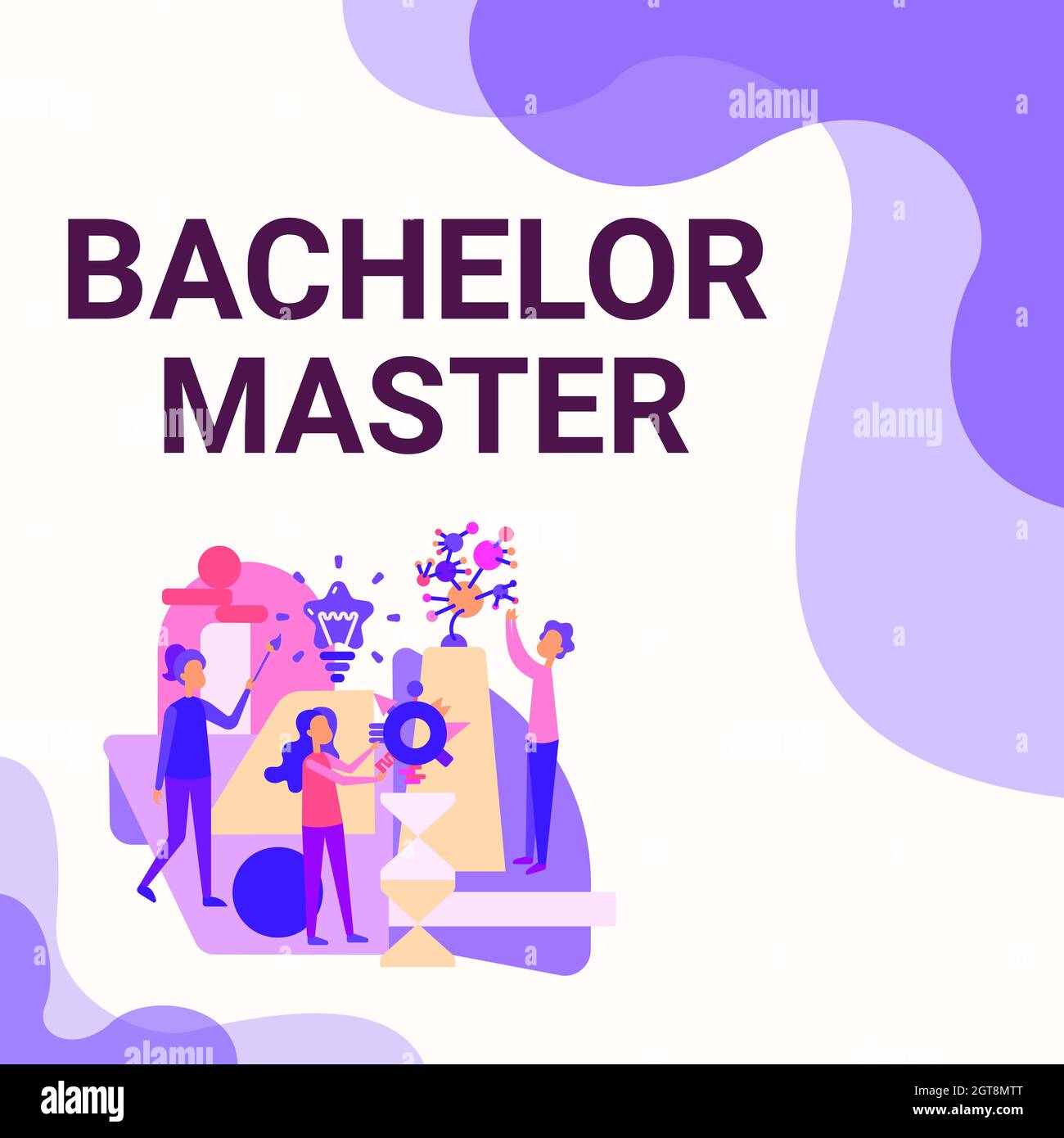 Conceptual Display Bachelor Master Concept Meaning An Advanced Degree Completed After Bachelor S Is Degree Three Collagues Illustration Practicing Stock Photo Alamy