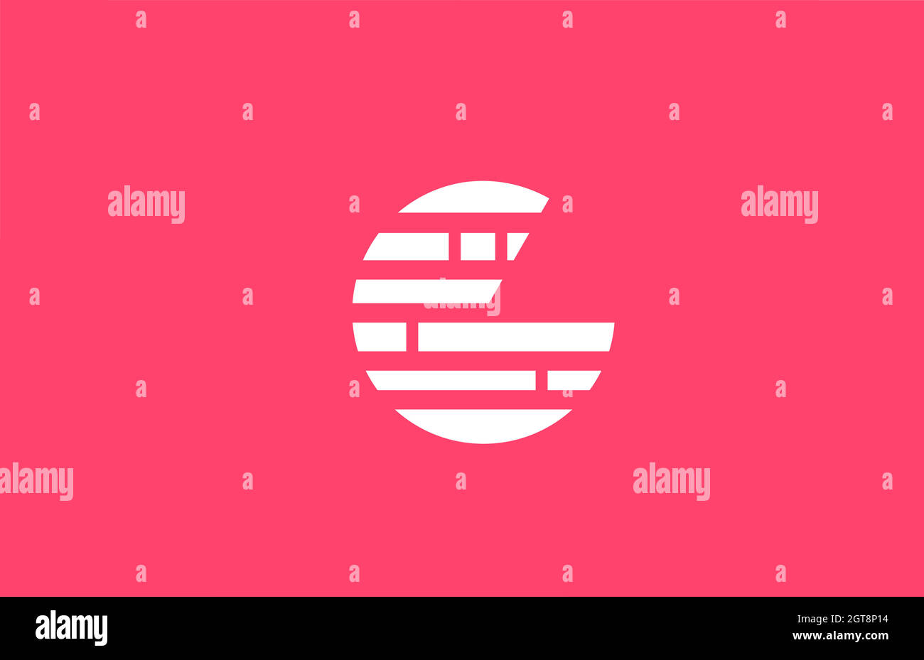 pink letter G logo alphabet icon with line block. Creative design for ...