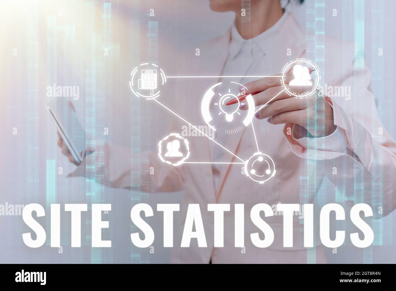 Sign displaying Site Statistics. Business showcase measurement of ...