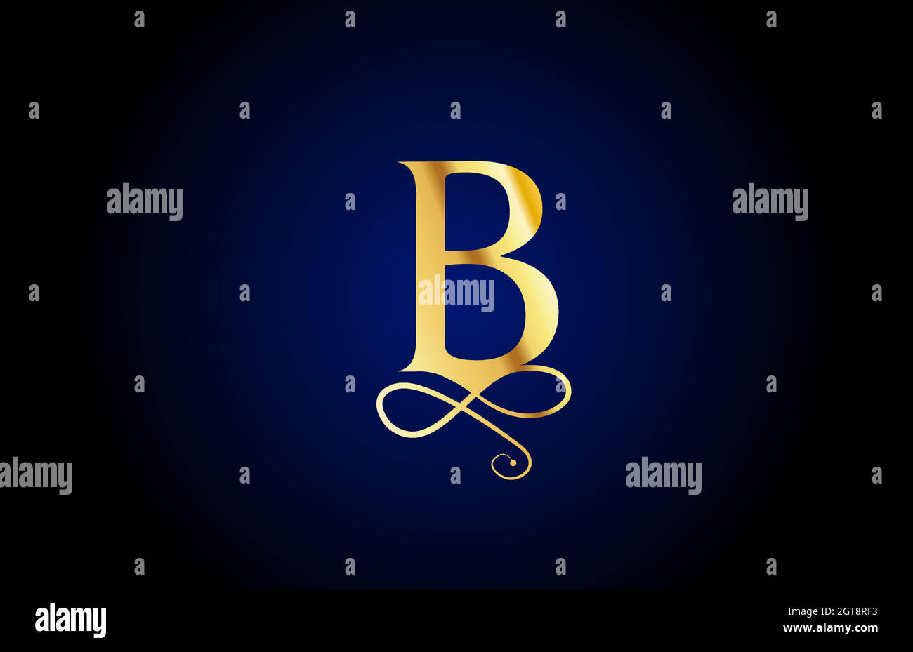 golden B elegant monogram alphabet letter icon logo design. Vintage ...