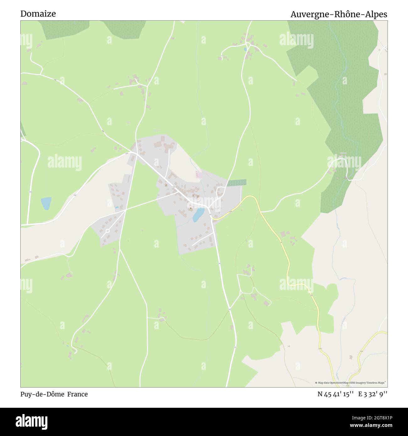Puy De Dome Map Domaize, Puy-De-Dôme, France, Auvergne-Rhône-Alpes, N 45 41' 15'', E 3 32'  9'', Map, Timeless Map Published In 2021. Travelers, Explorers And  Adventurers Like Florence Nightingale, David Livingstone, Ernest  Shackleton, Lewis And Clark