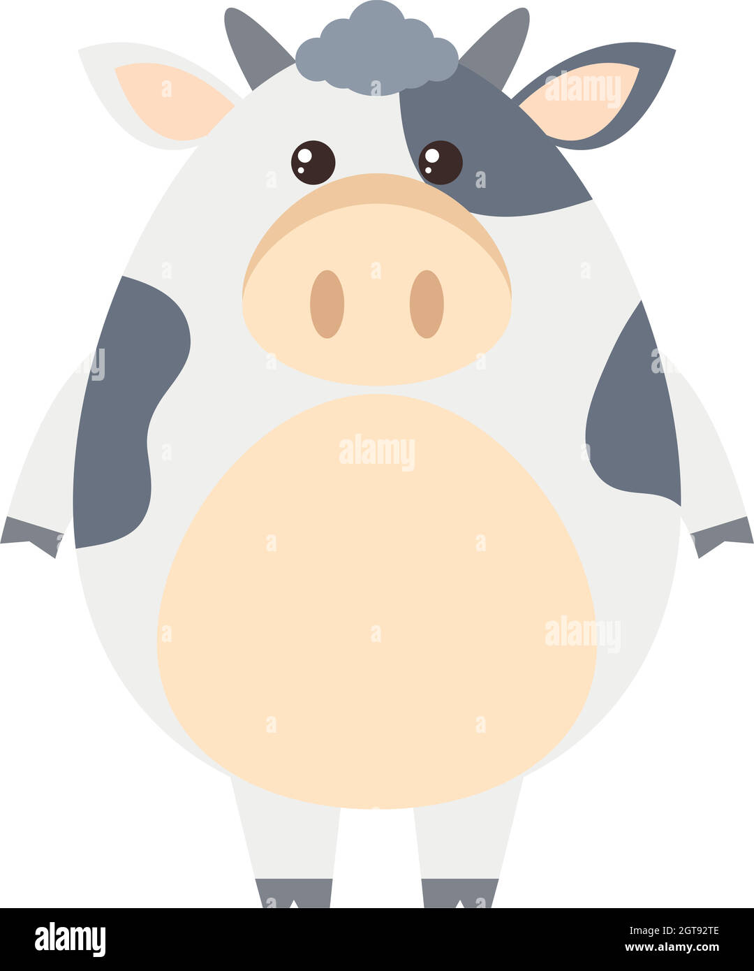 Cute cow on white background Stock Vector