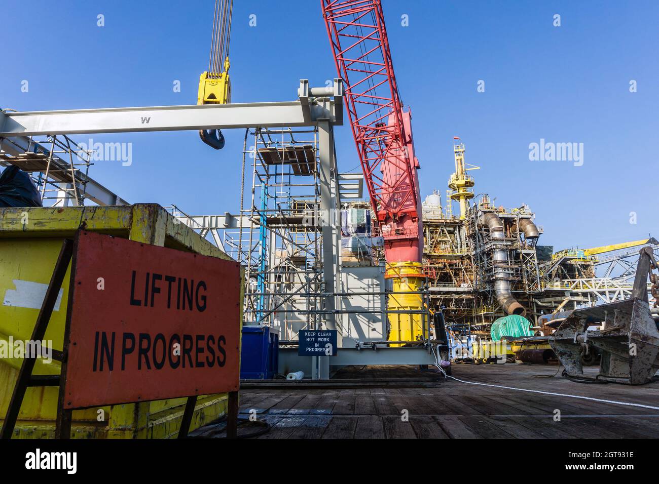 Signboard Lifting In Progress On A Construction Work Barge At Offshore Oil Field Stock Photo Alamy Signboard Lifting In Progress On A Construction Work Barge At Offshore Oil Field Stock Photo Alamy