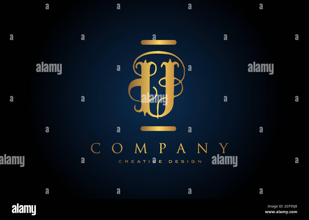 vintage gold U alphabet letter logo icon for company and business ...