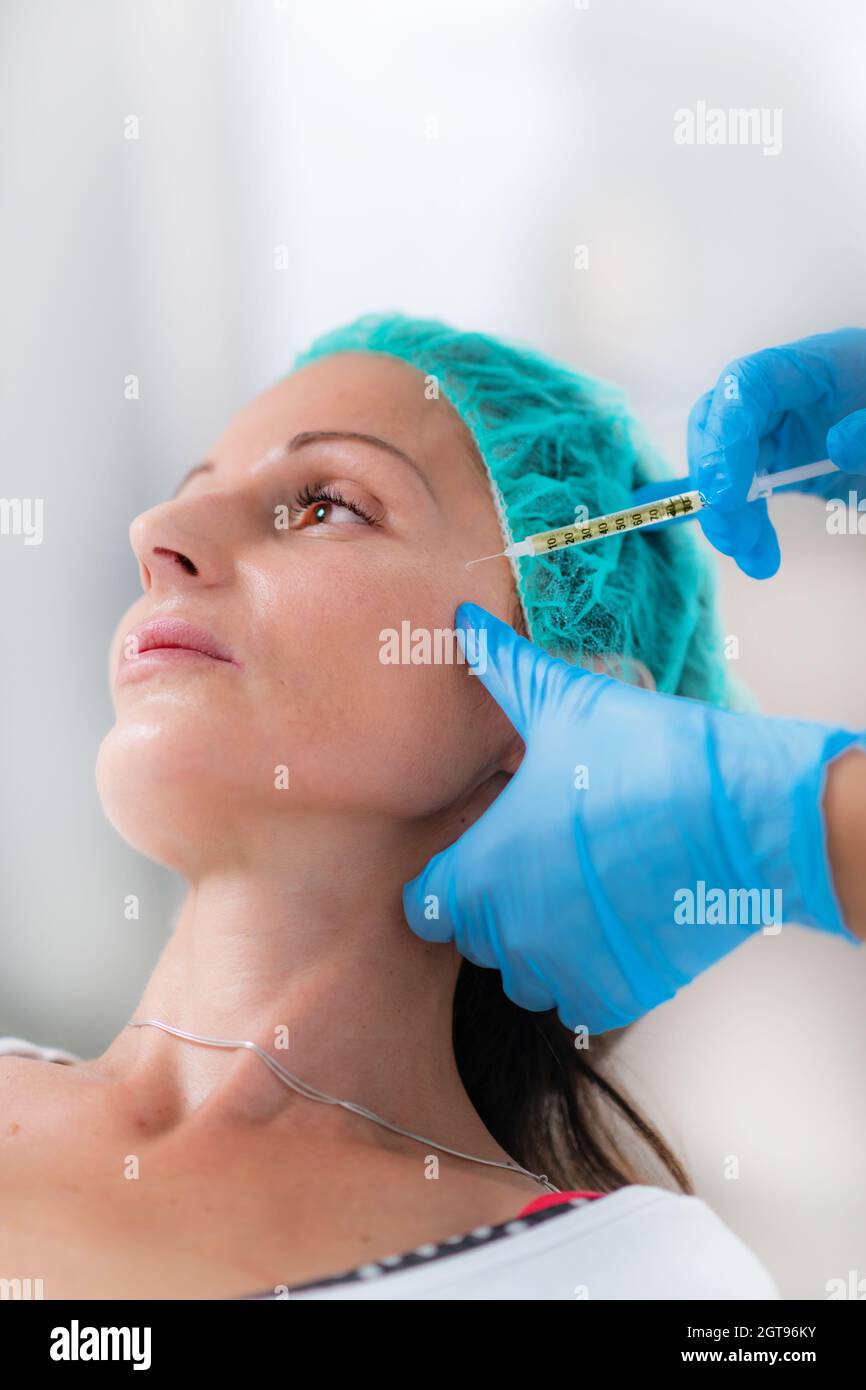 Prp Face Injecting Treatment Stock Photo
