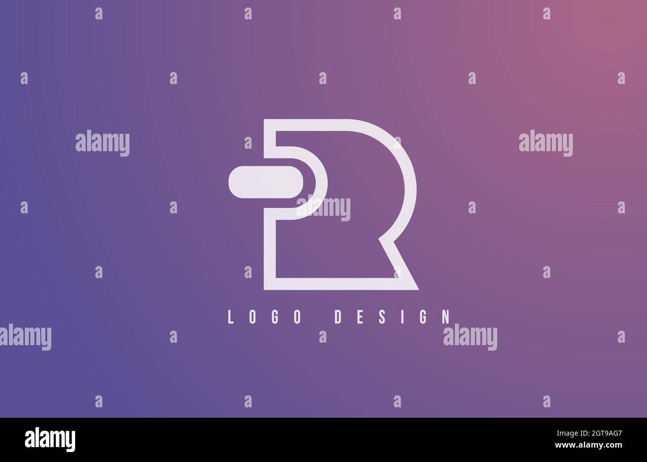 R alphabet logo letter for business and company with geometric style ...