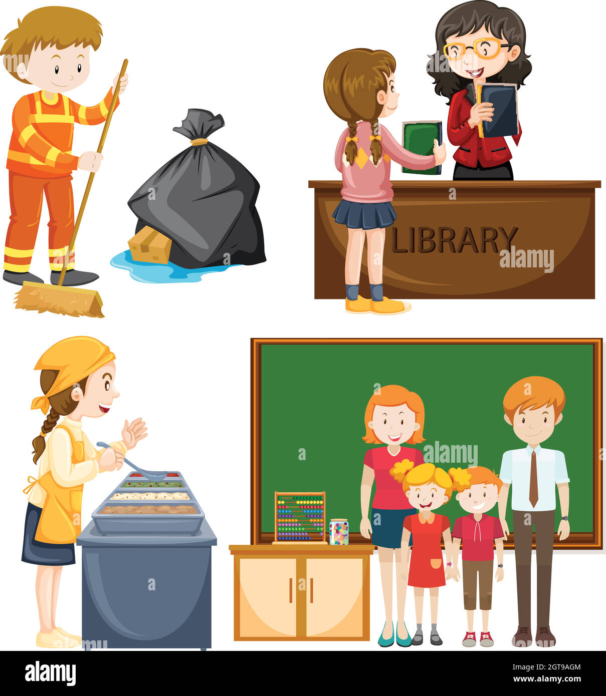 People doing different types of jobs Stock Vector