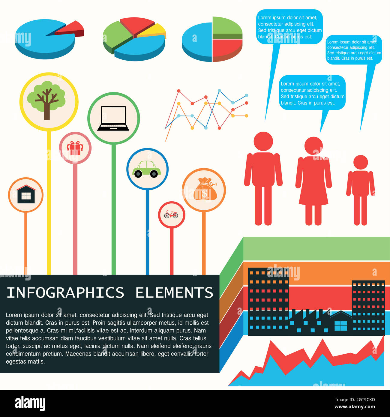 An infochart of the economy Stock Vector