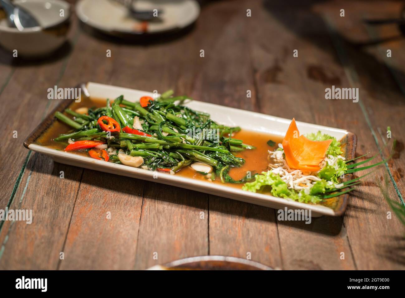 High Angle View Of Chopped Vegetables On Table Stock Photo