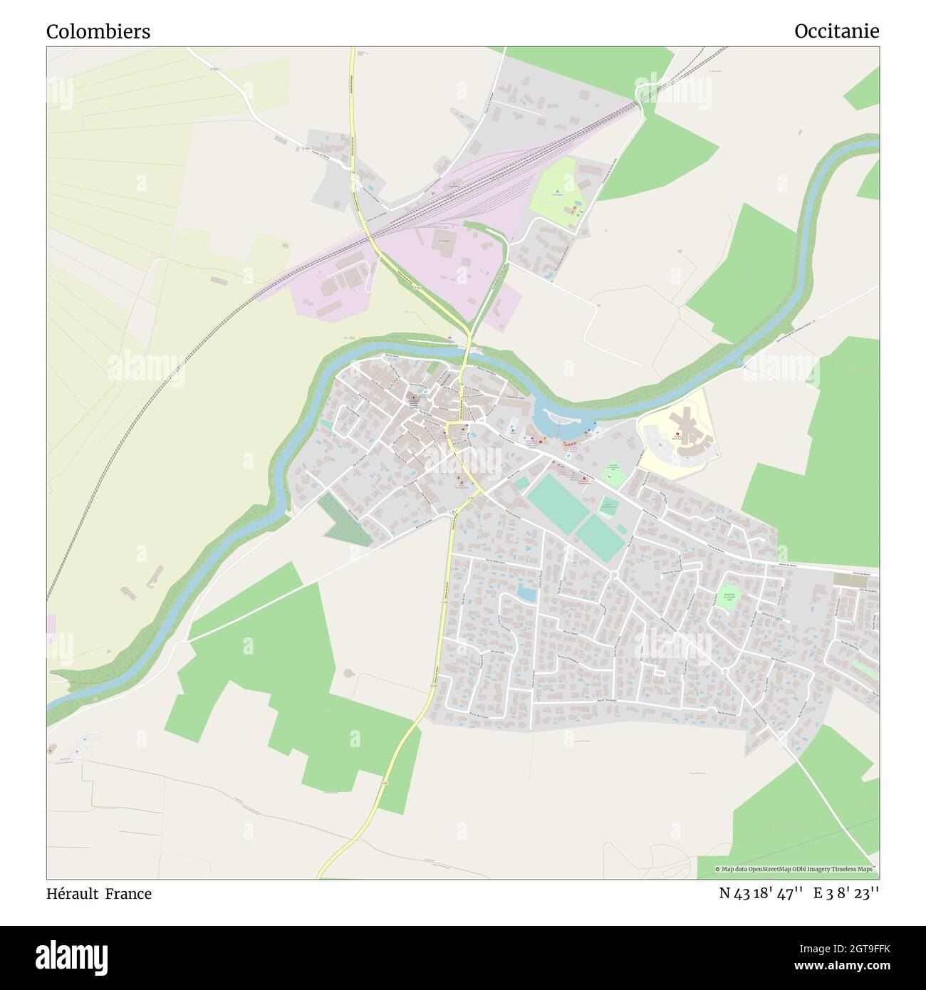 Colombiers, Hérault, France, Occitanie, N 43 18' 47'', E 3 8' 23'', map