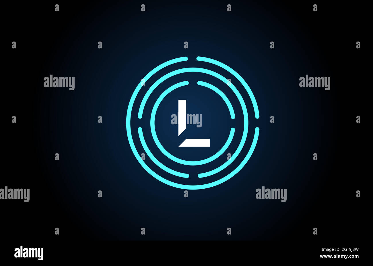 L white letter icon design with blue circles. Alphabet logo design ...