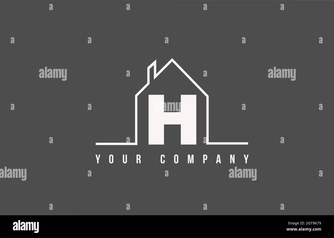 H alphabet letter icon logo of a home. Real estate house design for company and business identity with line Stock Vector