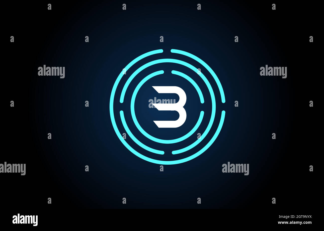 B white letter icon design with blue circles. Alphabet logo design ...