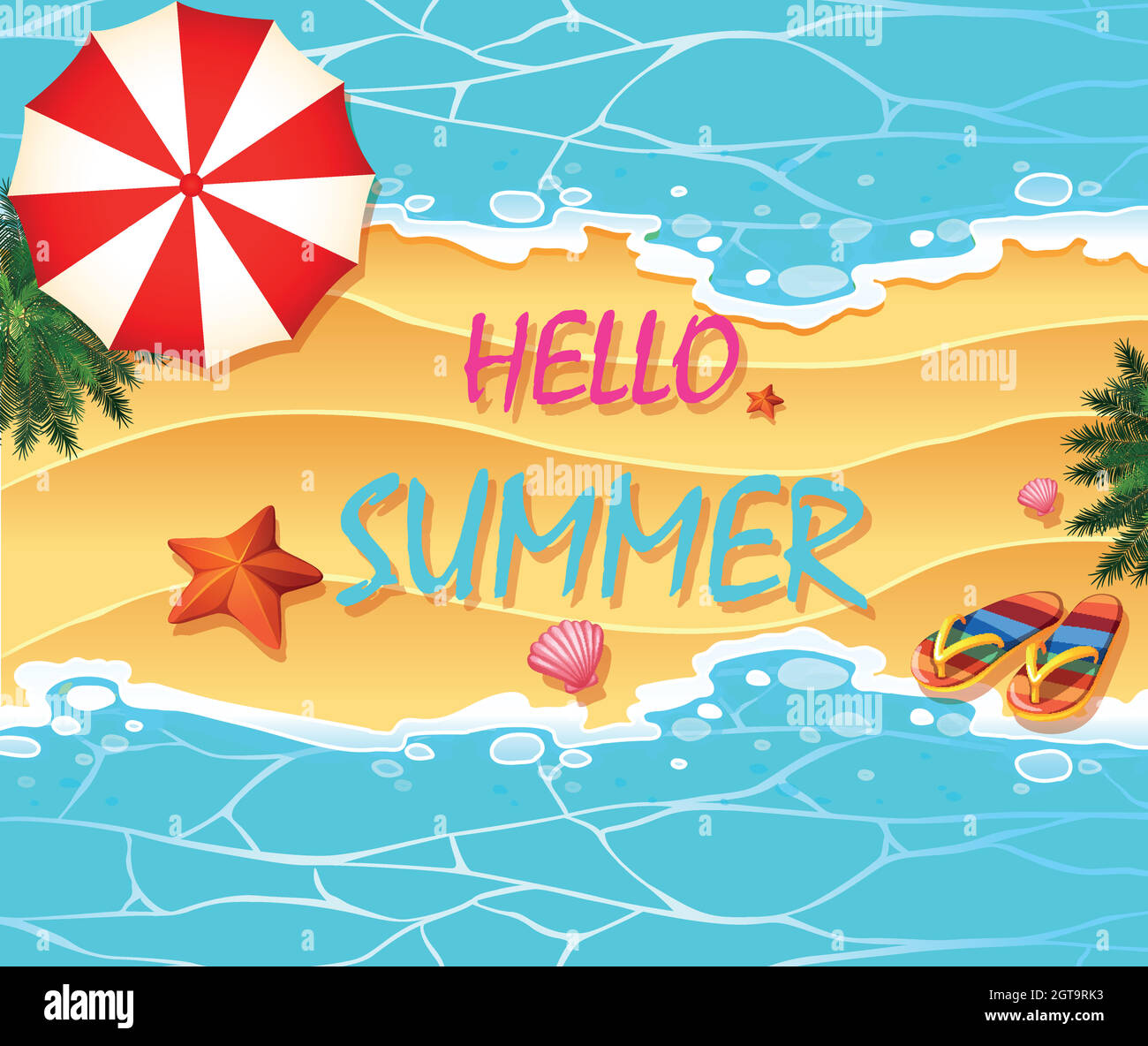 Summer holiday on the beach Stock Vector Image & Art - Alamy