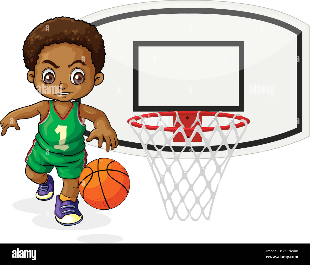 Basketball player bouncing the ball Stock Vector Image & Art Alamy