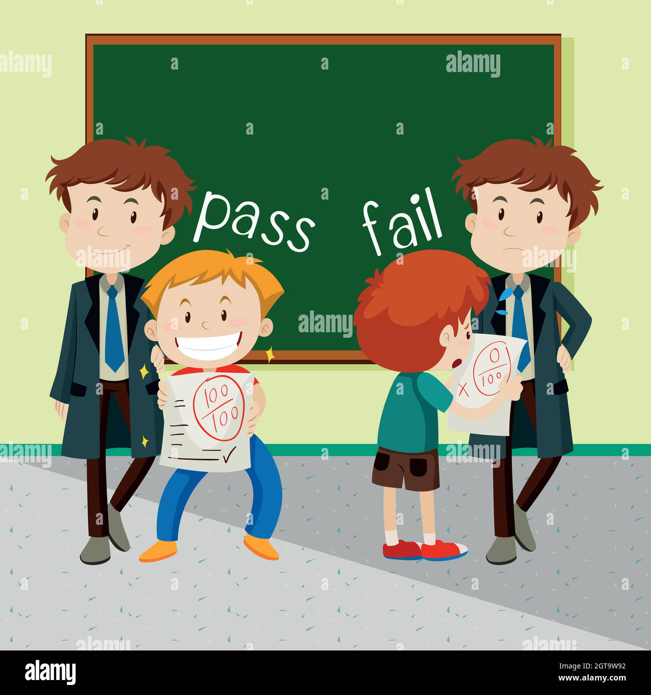 Opposite words for pass and fail Stock Vector Image & Art - Alamy