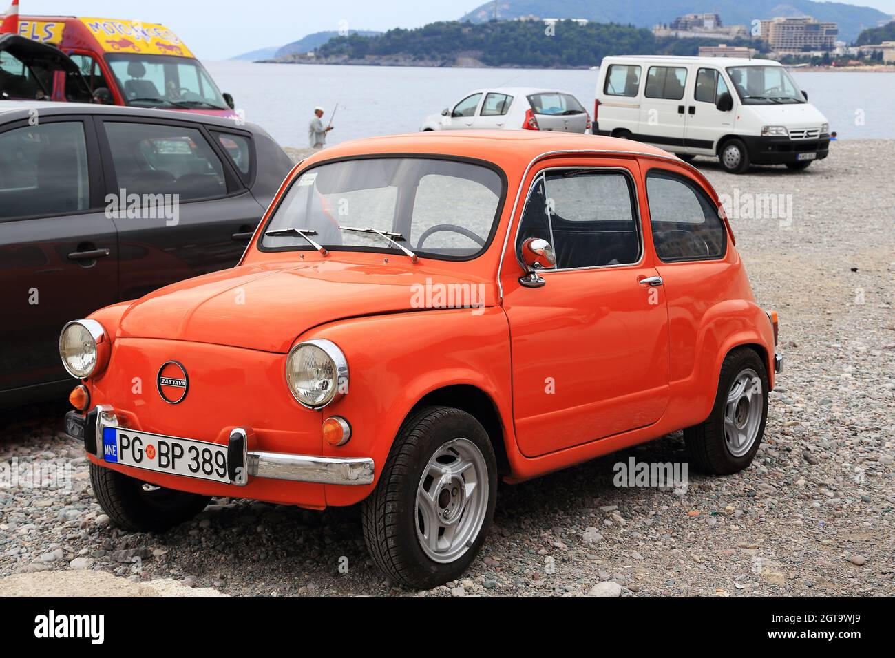 BECICI, MONTENEGRO - SEPTEMBER 9, 2013: This is the car Zastava 750L, which was superpopular and was produced in the former Yugoslavia in the 60-90s o Stock Photo