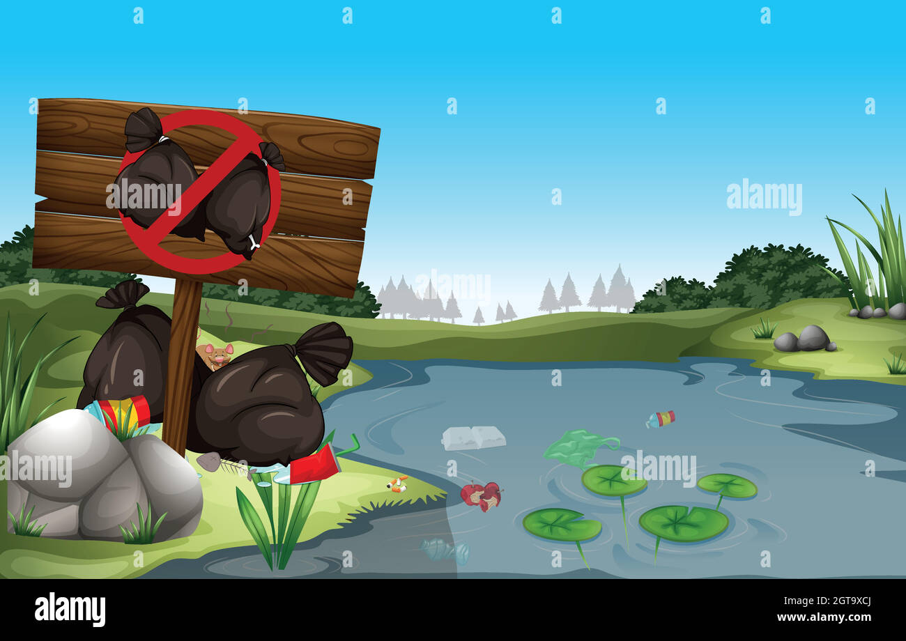 Dirty pond water Stock Vector Images Alamy